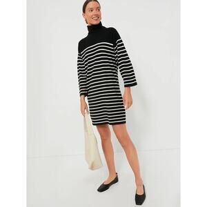 Tuckernuck Pomander Place Striped Durand Mini Sweater Dress Black Size L